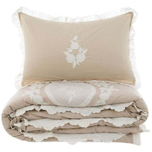 Carica l'immagine nel visualizzatore di Gallery, Copripiumino matrimoniale con 2 copriguanciali Blanc Mariclo Dentelle
