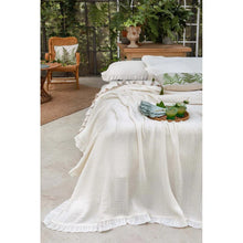 Carica l'immagine nel visualizzatore di Gallery, Copriletto Estivo in Cotone con gale BLANC MARICLO' - La Rochelle