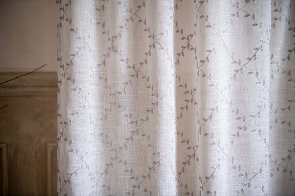 Coppia tenda tendone Blanc Mariclo' Natural View Collection 140x290cm. avorio