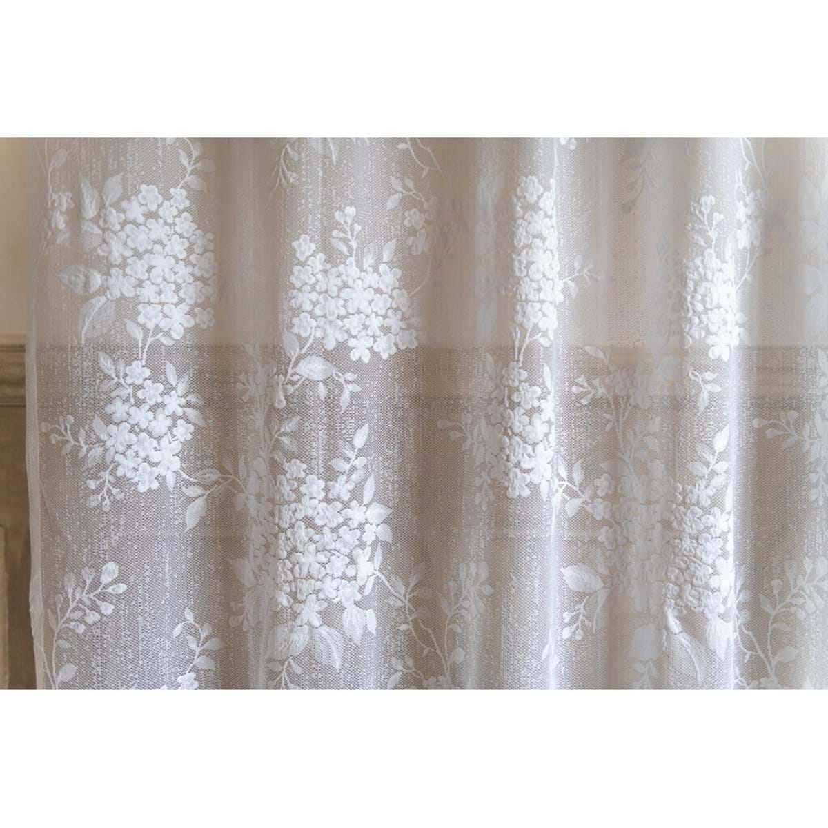 Tenda finestra shabby chic pizzo serie Dentelle Blanc Mariclo. Misura 80 x 160 cm.