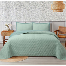 Carica l'immagine nel visualizzatore di Gallery, Boutis Trapuntino Matrimoniale Bicolore con 2 Copriguanciali Blanc Mariclo'