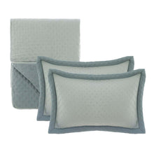 Carica l'immagine nel visualizzatore di Gallery, Boutis Trapuntino Matrimoniale Bicolore con 2 Copriguanciali Blanc Mariclo'