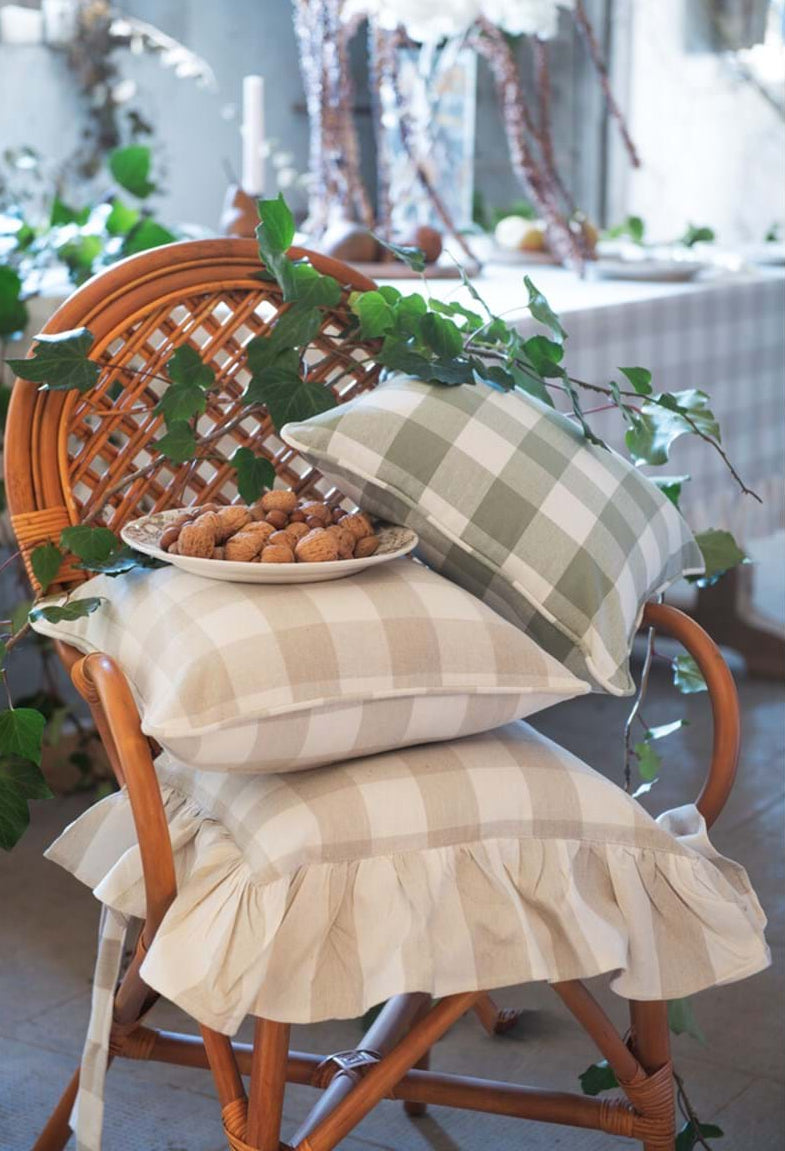 Copricuscino per sedia Blanc Mariclo' serie Bolgheri colore beige e naturale