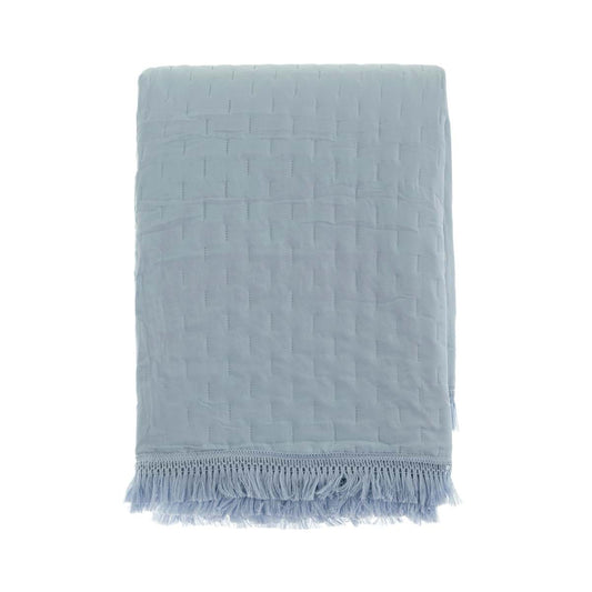 Trapuntina piazza e mezzo Blanc Mariclo' serie Petali Uniti azzurro