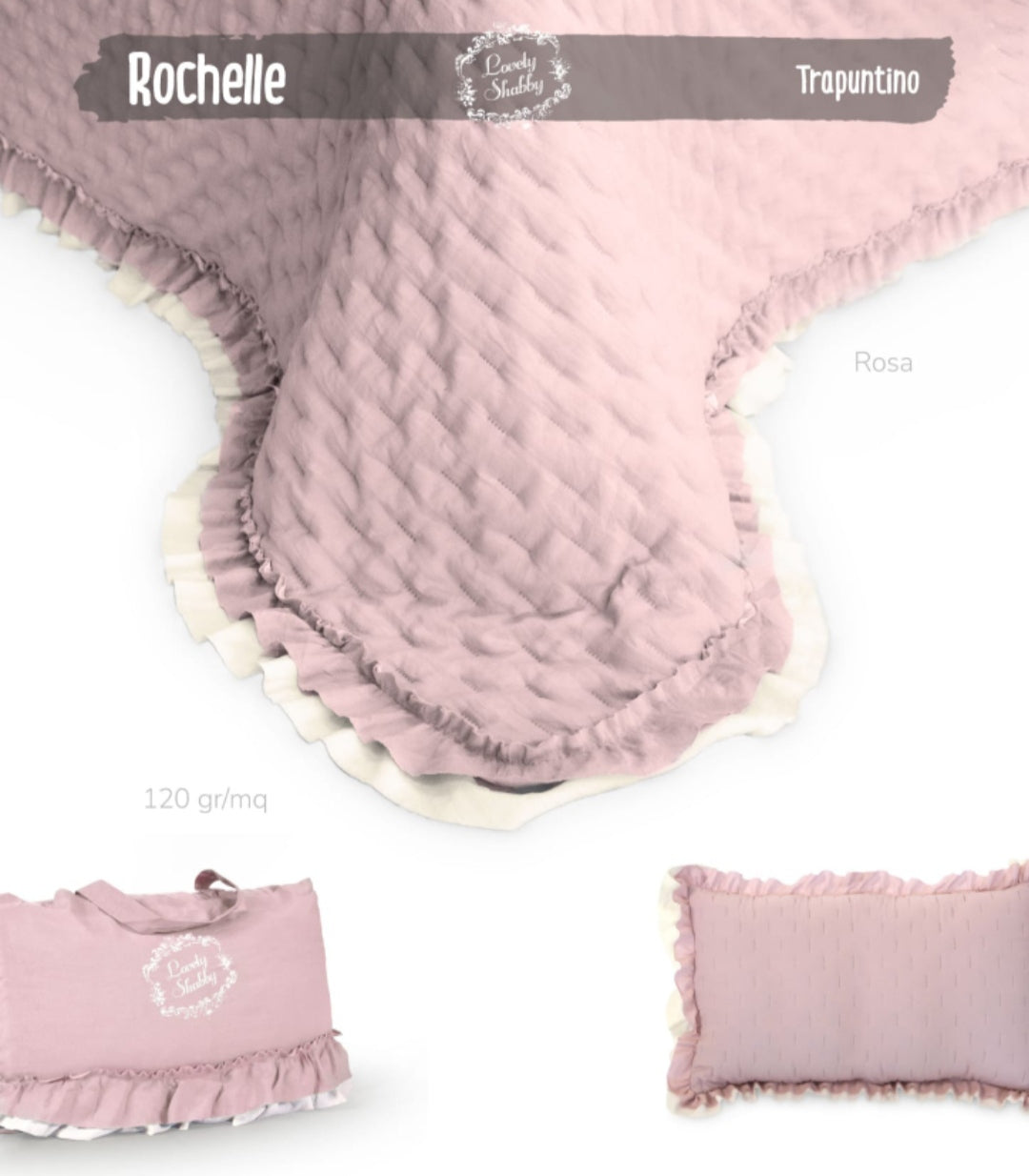 Boutis trapuntina piazza e mezza con gala shabby chic mezza stagione