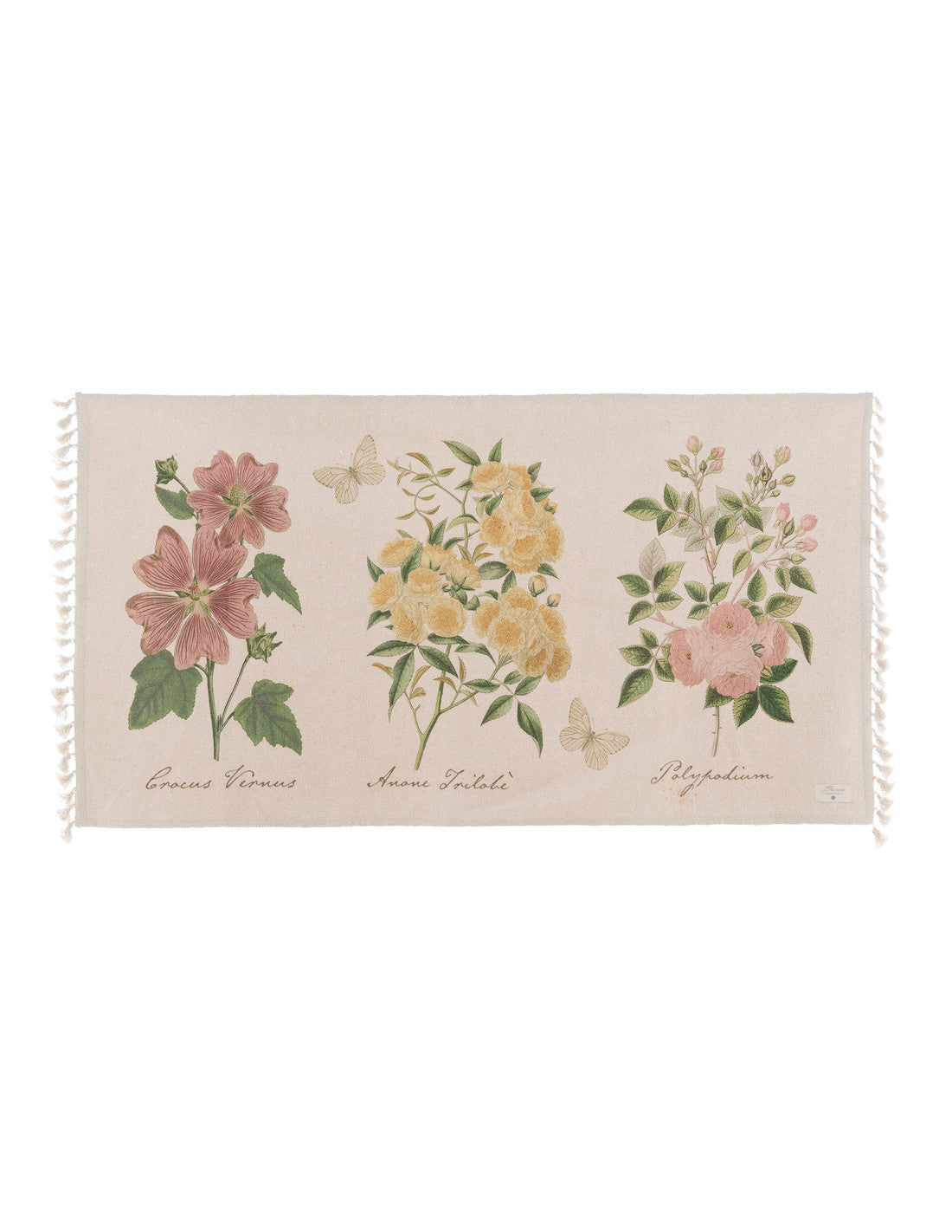 Tappeto con stampa floreale Blanc Mariclo'serie Le Botanique cm. 60 x 120