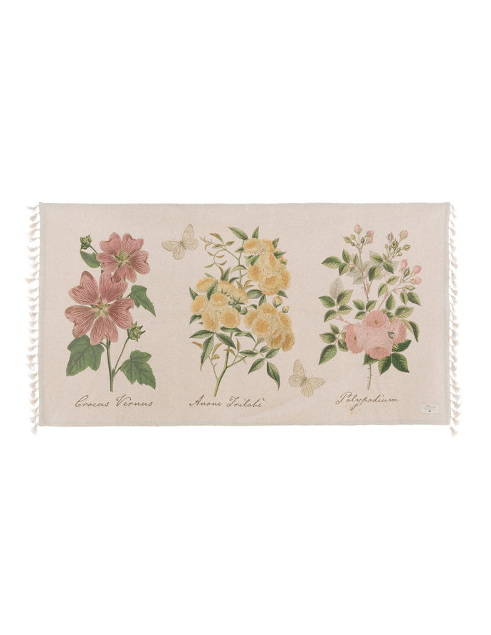 Tappeto con stampa floreale Blanc Mariclo'serie Le Botanique cm. 60 x 120