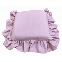 Carica l'immagine nel visualizzatore di Gallery, CUSCINO SEDIA COTONE CON VOLANT 40x40cm.CON INTERNO MADE IN ITALY