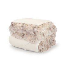 Carica l'immagine nel visualizzatore di Gallery, Trapunta matrimoniale invernale avorio con volant in organza