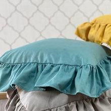 Carica l'immagine nel visualizzatore di Gallery, GRUPPO 4 CUSCINI SEDIA COTONE CON VOLANT 40x40cm.CON INTERNO MADE IN ITALY