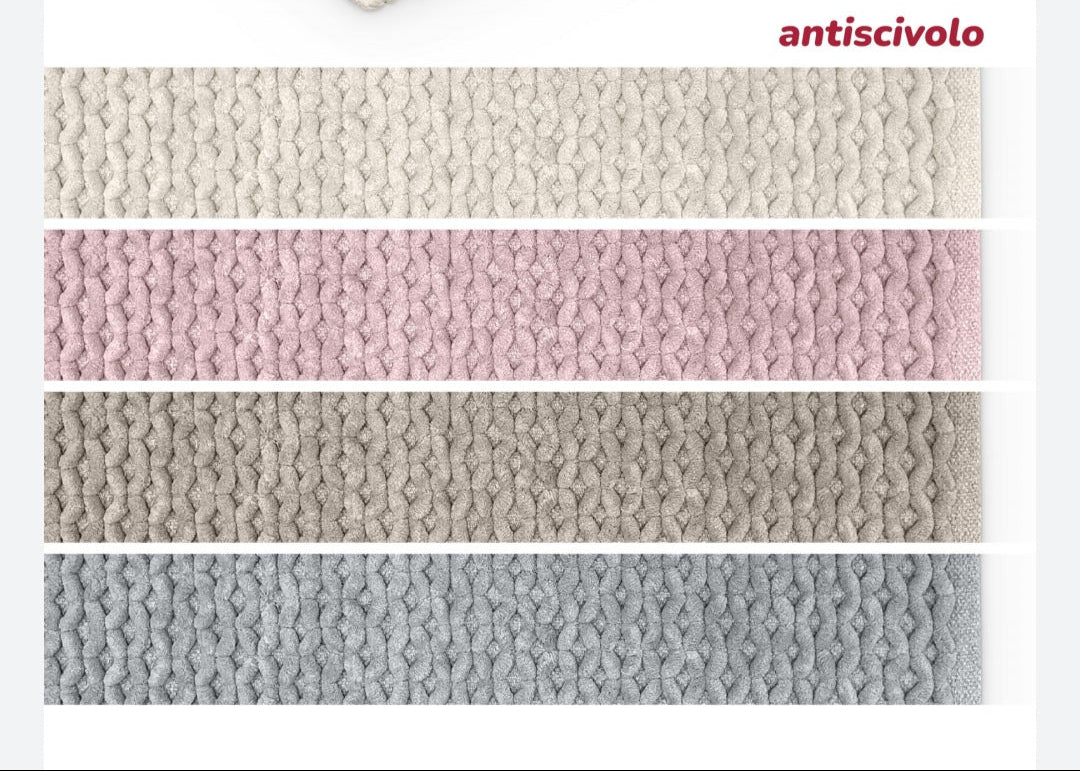 Tappeto bagno spugna serie Treccia antiscivolo 55x110cm