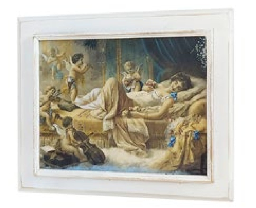 Stampa quadro con cornice di legno vecchio di trave