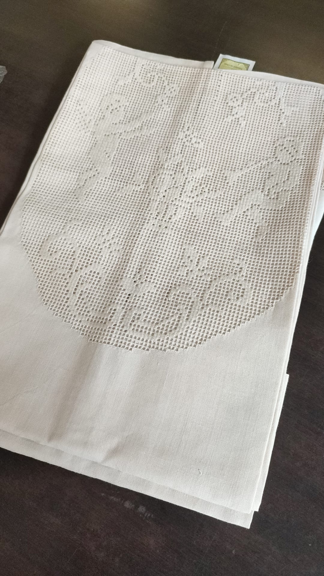 COPPIA TENDE 60x150 MISTO LINO RICAMO SFILATO SICILIANO ARTIGIANALE