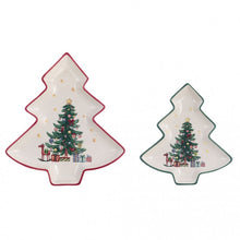 Carica l'immagine nel visualizzatore di Gallery, SET 2 VASSOI CERAMICA ALBERO NATALE BLANC MARICLO'