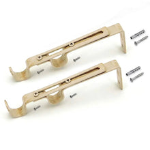 Carica l'immagine nel visualizzatore di Gallery, Set supporto in metallo per doppio bastone L'Atelier17 bianco/oro