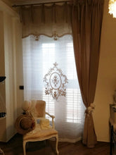 Carica l'immagine nel visualizzatore di Gallery, TENDA  BLANC MARICLO' BOUQUET PURO LINO 140X300h.