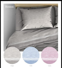 Carica l&#39;immagine nel visualizzatore di Gallery, Completo lenzuola letto matrimoniale cotone dis. Boston
