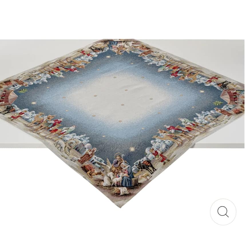 Tovaglia SACRA FAMIGLIA, tessuto Gobelin Jacquard, 100x100 cm