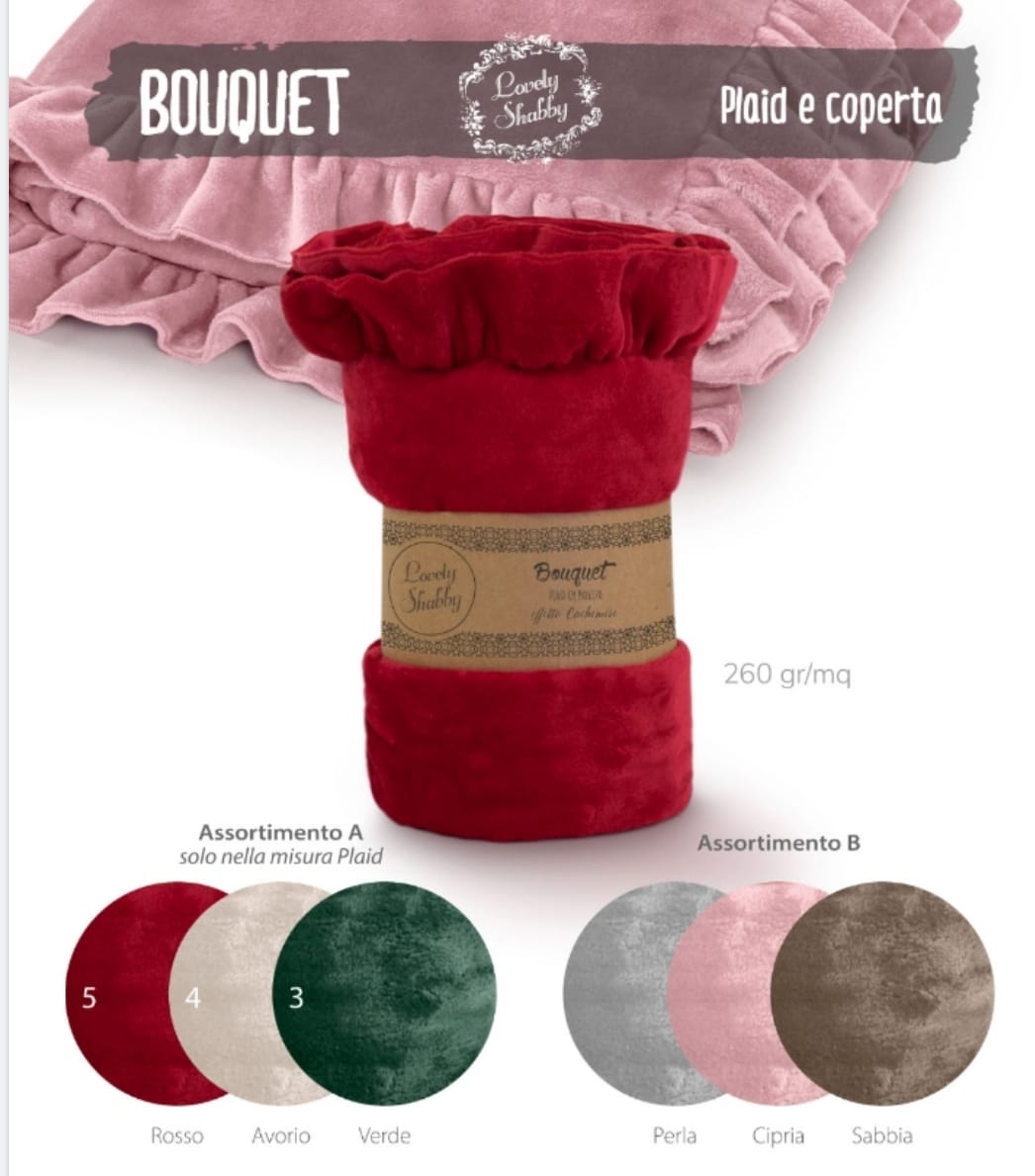 Coperta Plaid matrimoniale con volant Lovely shabby serie Bouquet 210x –  MIRIAM HOME: Shabby Chic & Country Style