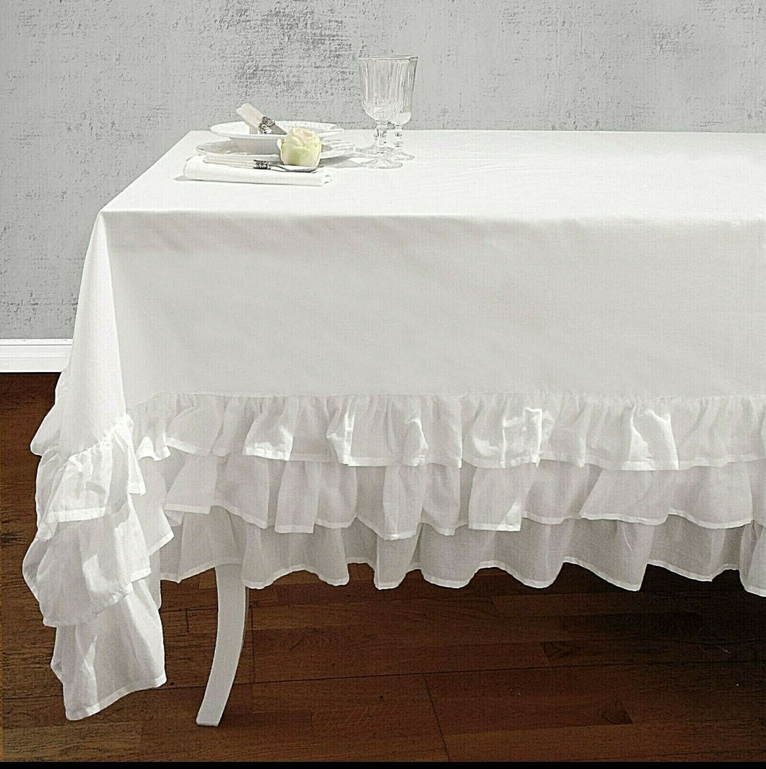 TOVAGLIA CON BALZE 100% COTONE BIANCO A17 MISURA 150X270