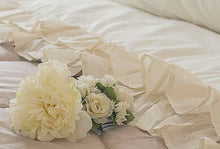 Carica l'immagine nel visualizzatore di Gallery, Completo lenzuola matrimoniale volant cotone L'atelier17 serie Brigitte 5 colori