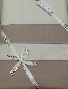 Completo lenzuola matrimoniale cotone L'Atelier17 serie Adele bordi a contrasto