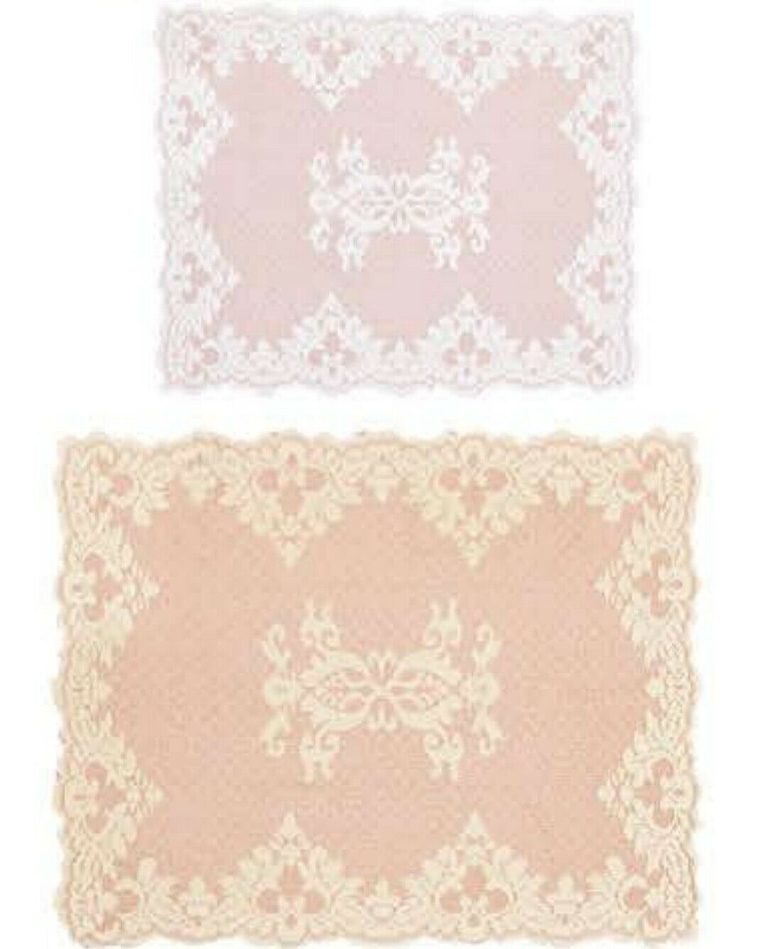 Set 2 centrini tovaglietta pizzo L'Atelier17 serie Aurore colore avorio o bianco