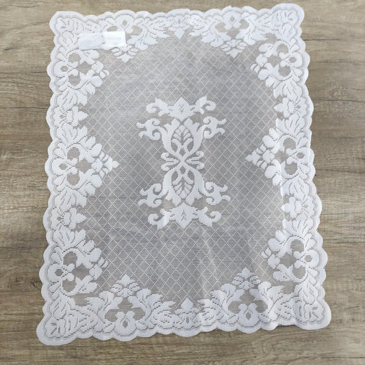 Set 2 centrini tovaglietta pizzo L'Atelier17 serie Aurore colore avorio o bianco