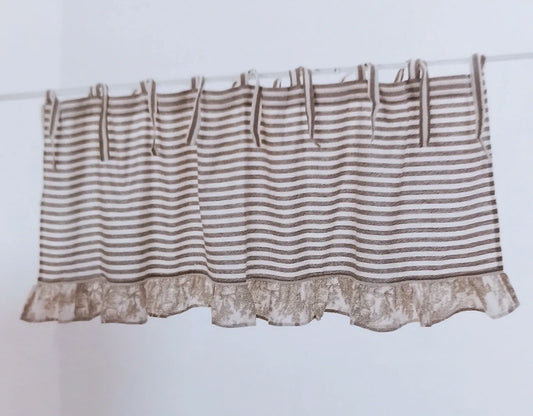 Dressing Home Tenda finestra con Mantovana in Cotone Stile Shabby Chic , Tendina Corta per Finestra Provenzale Vintage (60x140, Bianco / Celeste Dressing Home Tenda finestra con Mantovana in Cotone Stile Shabby Chic , Tendina Corta per Finestra Provenzale Vintage (60x140, Bianco / Celeste