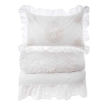 Blanc Mariclo Parure Copripiumino Bianco Ricamato 240×260cm.