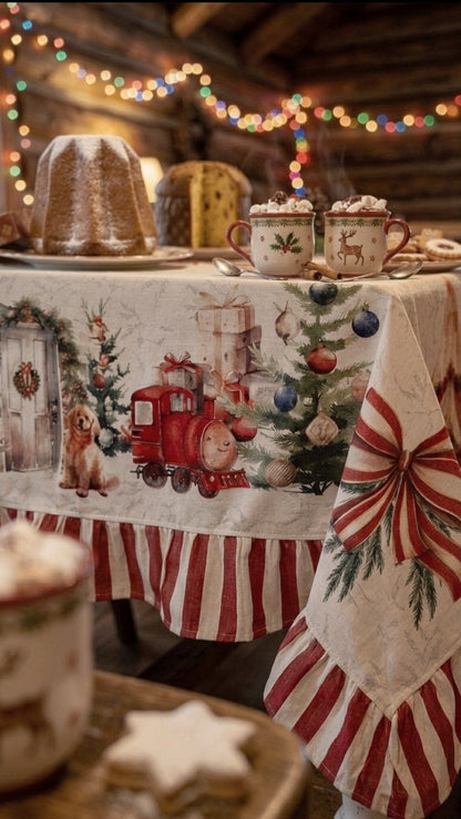 Tovaglia natalizia cotone 160x200cm Lovely shabby
