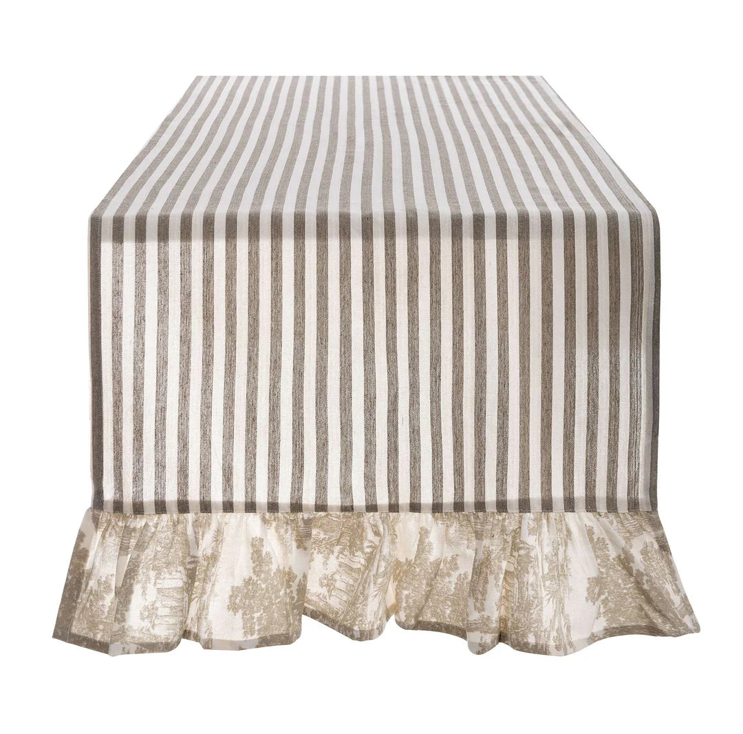 Blanc Mariclò Runner da cucina in misto cotone beige con gala 45x160 cm