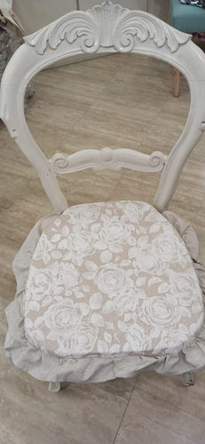 Copricuscino sedia con volant cotone beige 40x40cm+10 BLANC MARICLO'. –  MIRIAM HOME: Shabby Chic & Country Style