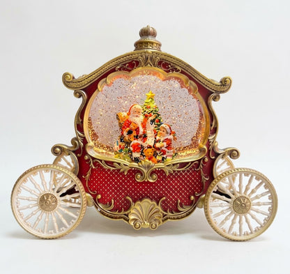 Carrozza in Resina Rossa con Luci e Musica 26 h cm - L'Arte di Nacchi