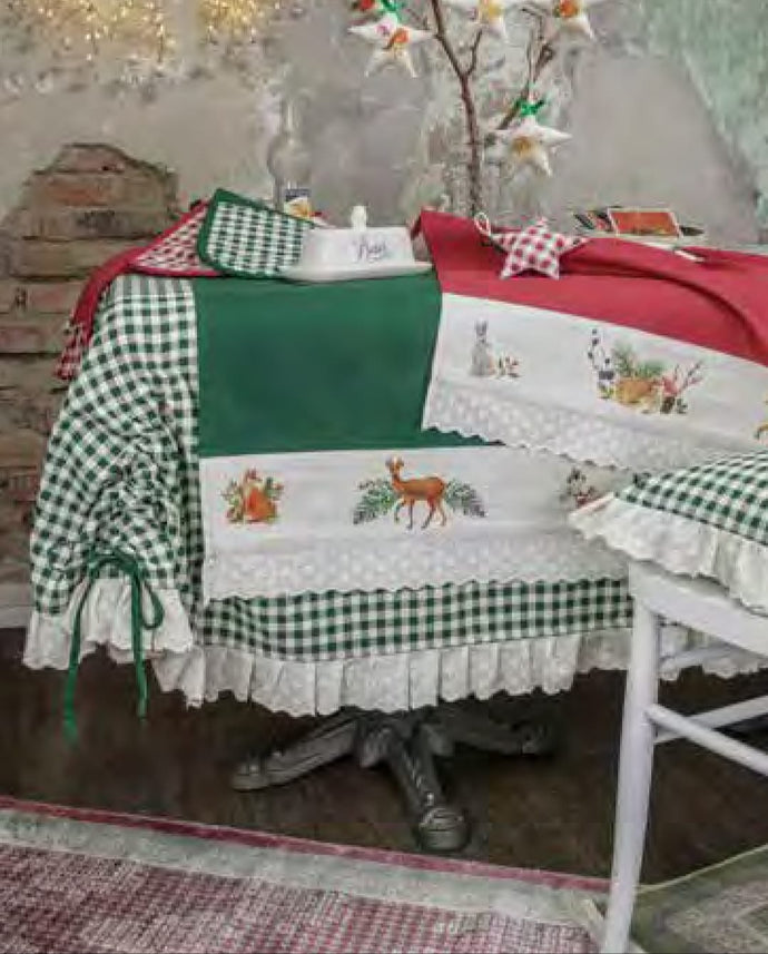 Tovaglia Country Chic Quadretti Verdi 160 x 180 cm. L'Atelier17