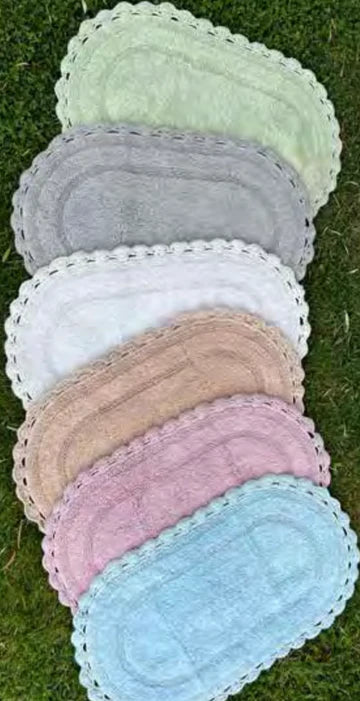 TAPPETO BAGNO SHABBY CHIC SPUGNA COTONE 40X70 cm. L'Atelier17 serie L'Ovalino