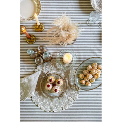 Blanc Mariclò Tovaglia rettangolare misto cotone beige con gala 160x290 cm