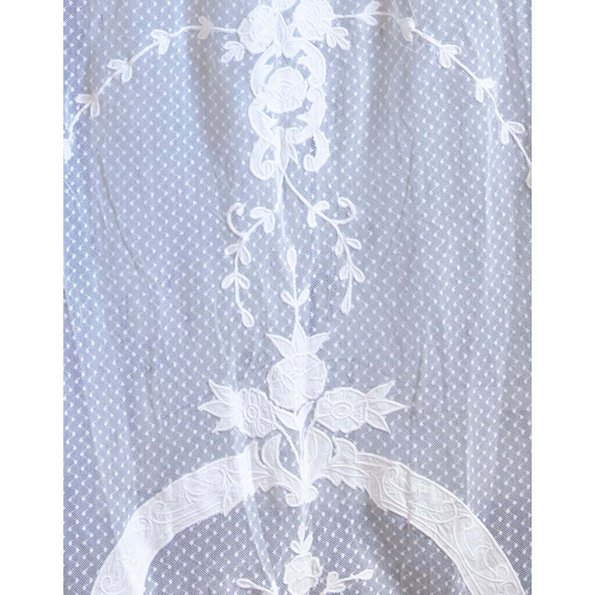 Tenda ricamata Blanc Mariclo Arpeggio Collection 140×290 cm avorio