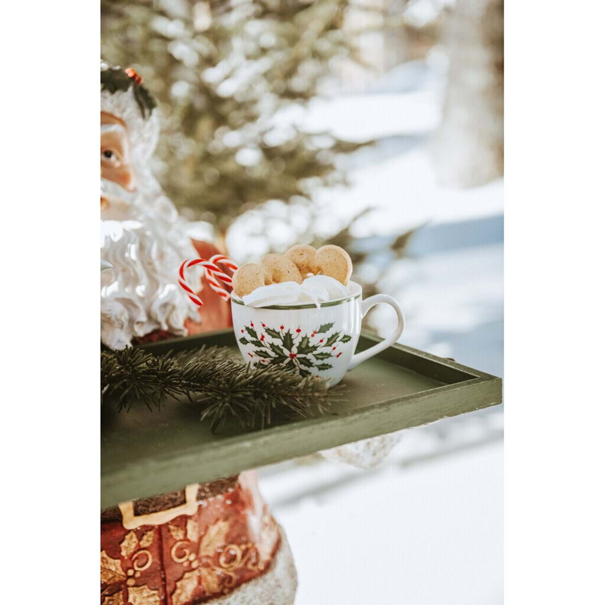 Tazza Agrifoglio con piattino Blanc Mariclo' Oh Holy Night Collection