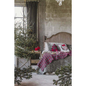 Blanc Mariclò cuscino natalizio in velluto con fiocco