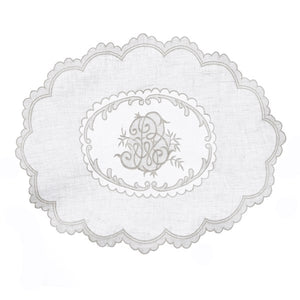 Tovaglietta ovale bianco in cotone Blanc Mariclo'