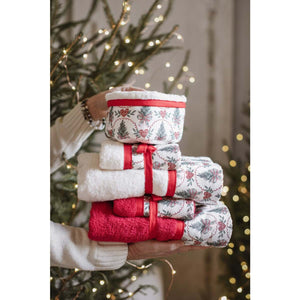 Set asciugamani viso+ospite serie Un Natale Italiano Blanc Mariclo'