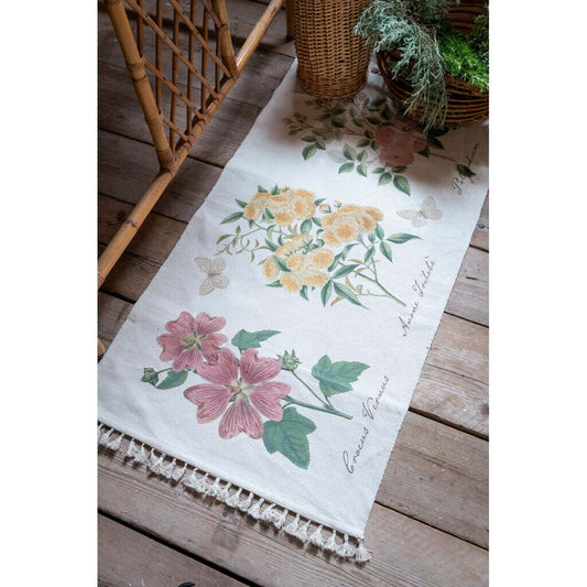 Tappeto con stampa floreale Blanc Mariclo'serie Le Botanique cm. 60 x 120