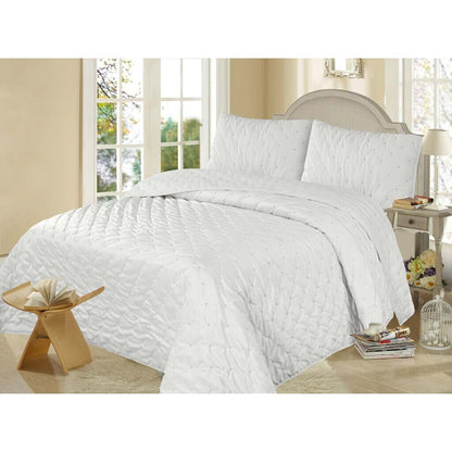 Trapunta matrimoniale Blanc Mariclo in velluto 260x260 colore avorio