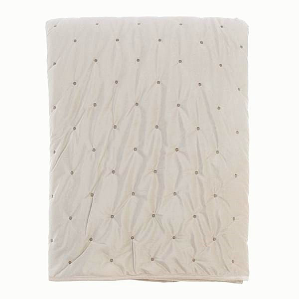 Trapunta matrimoniale Blanc Mariclo in velluto 260x260 colore avorio