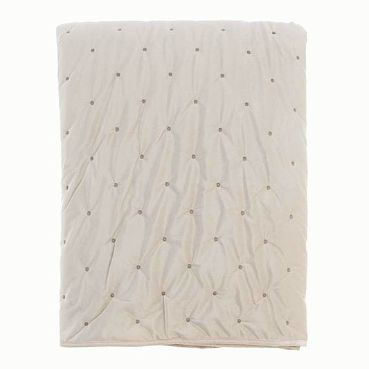 Trapunta matrimoniale Blanc Mariclo in velluto 260x260 colore avorio