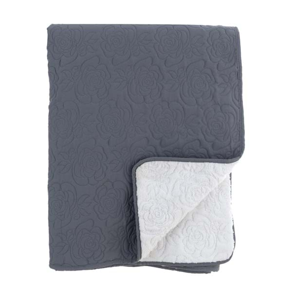 Coperta trapuntata con sherpa 415gsm Blanc Mariclo' colore grigio