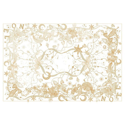 Tovaglia natalizia cotone Blanc Mariclo La Fable Doree 160×320 cm