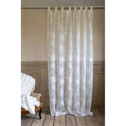 Tenda finestra shabby chic pizzo serie Dentelle  Blanc Mariclo. Misura 80 x 160 cm.