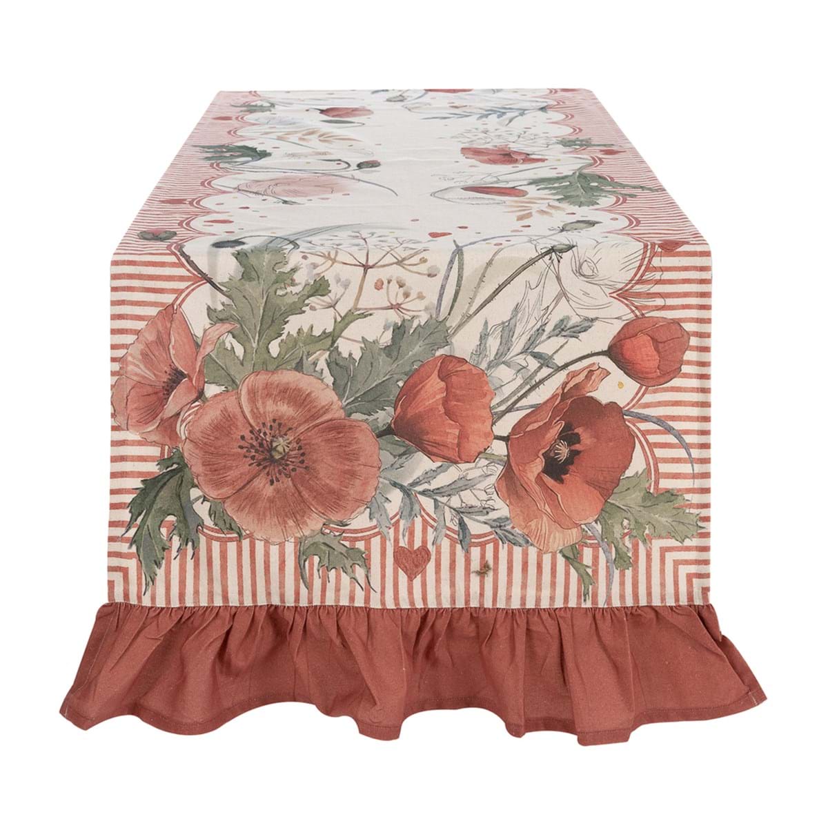 Runner 50x180cm. Blanc Mariclo' serie Coquelicot